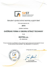 Certifikát SVST