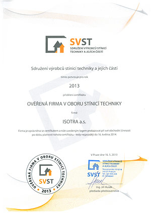 Certifikát SVST