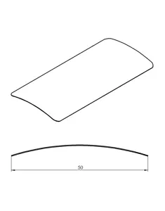 Technický nákres lamely Cetta 50 - montáž Žaluzie Hauer Praha