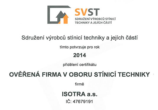 Ověřená firma v oboru stínicí techniky
