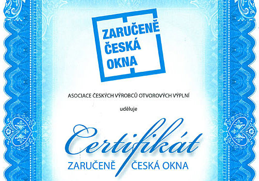 Eurookna a dveře winwood získaly certifikát „zaručeně česká okna“
