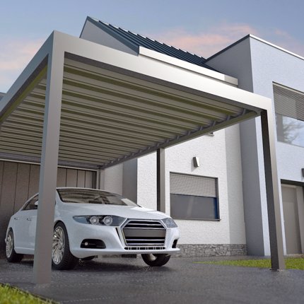 Hliníkový přístřešek pro auta Carport ARTOSI s trapézovým plechem