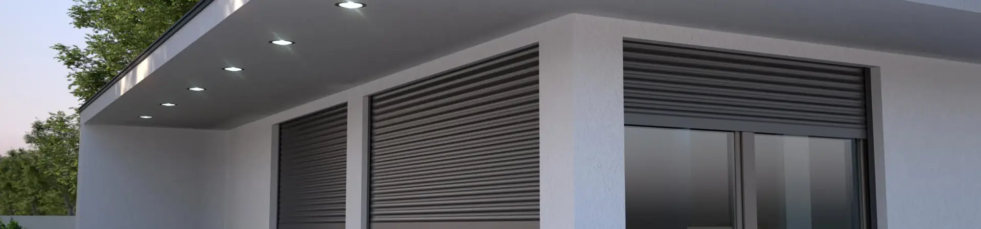 moderní dům s rolety venku