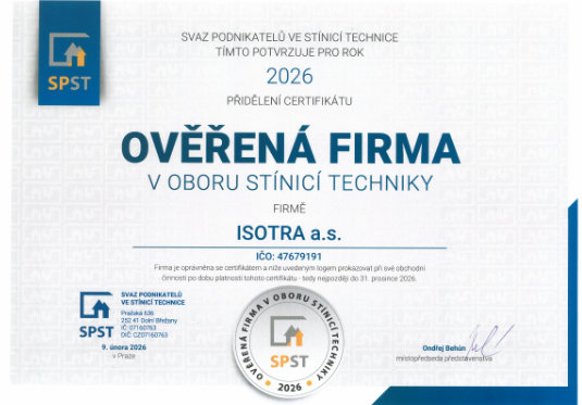 Ověřená firma v oboru Stínicí technika pro rok 2026

